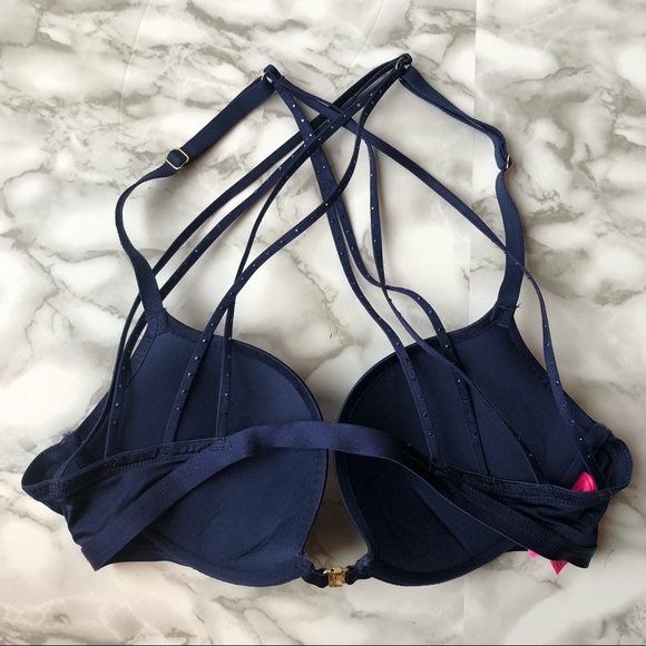 La Senza Beyond Sexy Blue Navy Racerback Push Up Bra - Picture 7 of 7